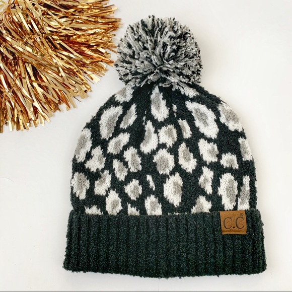 Sybil Leopard Pom Beanie - Picture 5 of 7